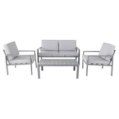 Moorea 4-Seater Aluminum Outdoor Sofa Set W/Cushions GoodHome (4 Pc.)